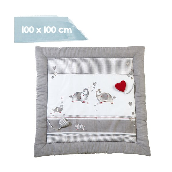Bela/siva otroška igralna podloga 100x100 cm Jumbo twins – Roba-image-1