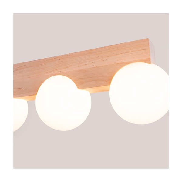 Stropna svetilka s steklenim senčilom v beli in naravni barvi ø 12 cm Solum – Sollux-image-3