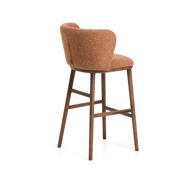 Oblazinjen barski stol v barvi terakote (višina sedeža 75 cm) Ciselia – Kave Home-image-3
