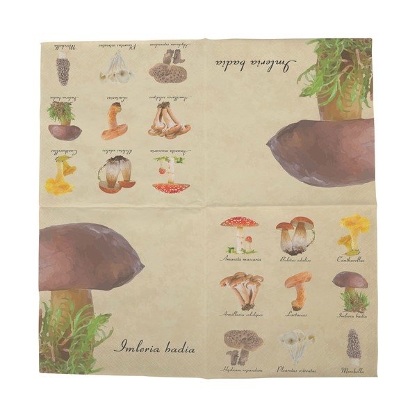 Komplet 2 paketov po 20 prtičkov Esschert Design Mushroom-image-1