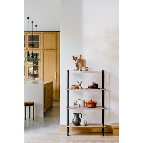 Regal v hrastovem dekorju v naravni barvi 80x127x35 cm Teidi – noo.ma-image-1