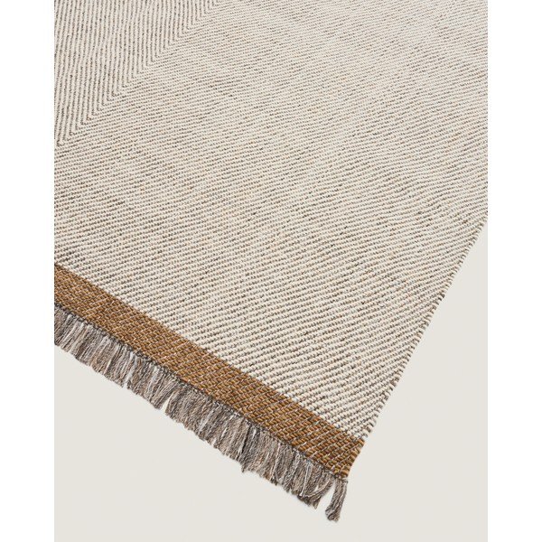 Kremno bela ročno tkana volnena preproga 200x300 cm Brina – Kave Home-image-4