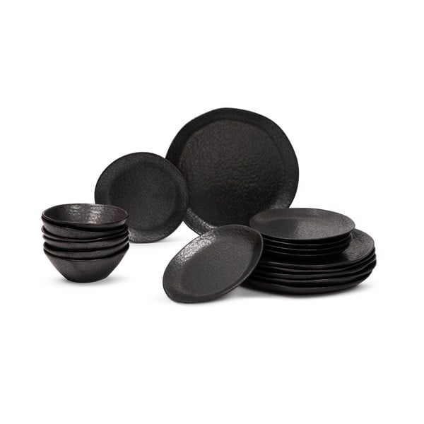Lončen jedilni servis 18 ks Dark Moon – Bonami Selection