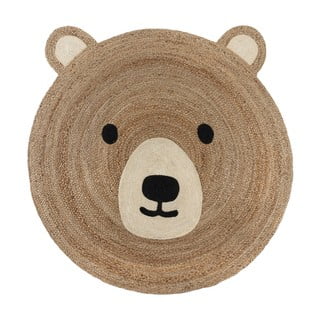 Otroška preproga iz jute v naravni barvi 100x100 cm Bertie Bear – Flair Rugs