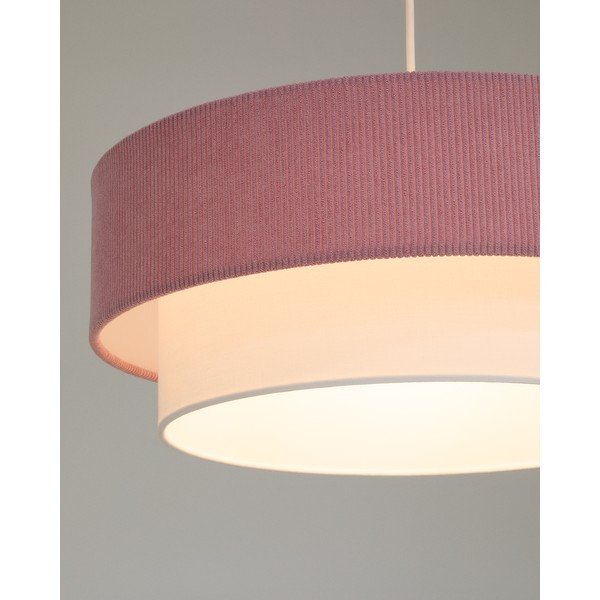 Bela/svetlo rožnata otroška svetilka s tekstilnim senčilom Bianella – Kave Home-image-2