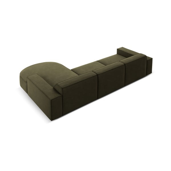 Zelena žametna kotna zofa (desni kot) Jodie - Micadoni Home-image-4