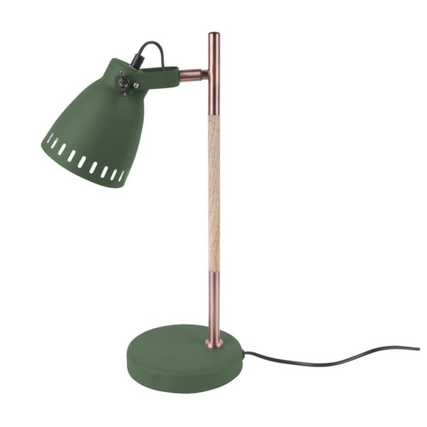 Zelena namizna svetilka z bakrenimi detajli Leitmotiv Mingle