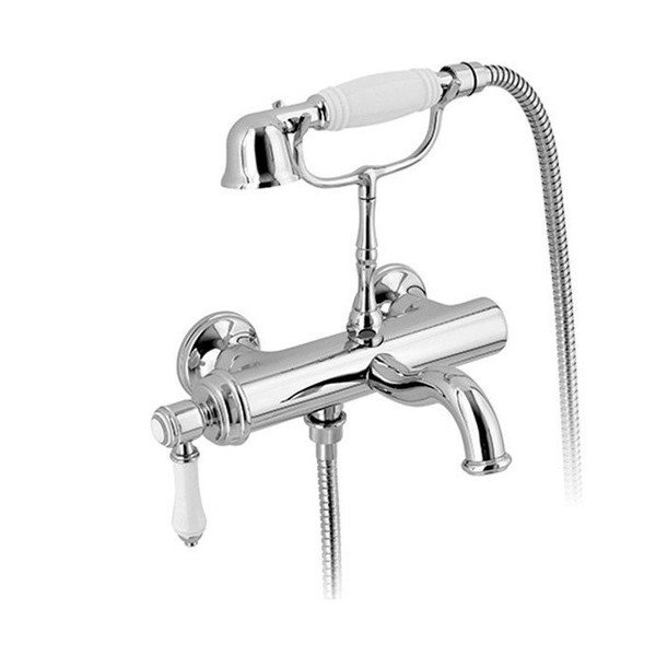 Stenska armatura za kad v sijajno srebrni barvi (2 izhoda) Vienna – Sapho