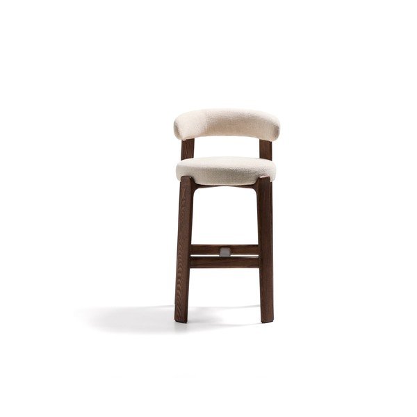 Barski stol iz masivnega jesena v bež in temni naravni barvi (višina sedeža 75 cm) Granite – Kave Home-image-2