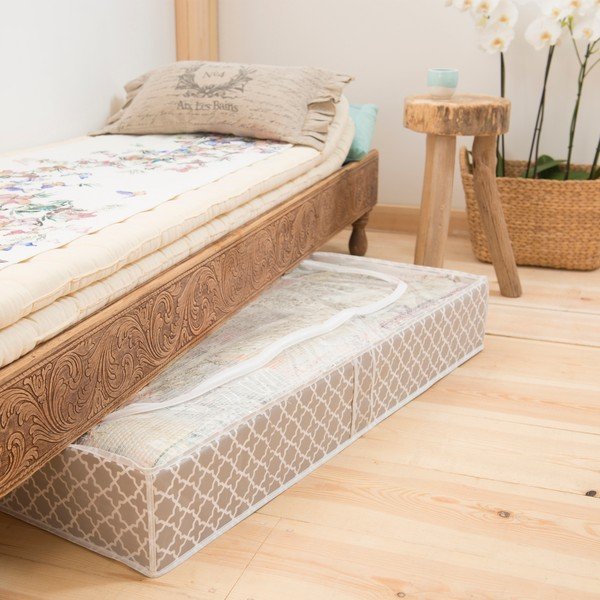 Bež škatla za shranjevanje pod posteljo Compactor, dolžina 107 cm-image-1