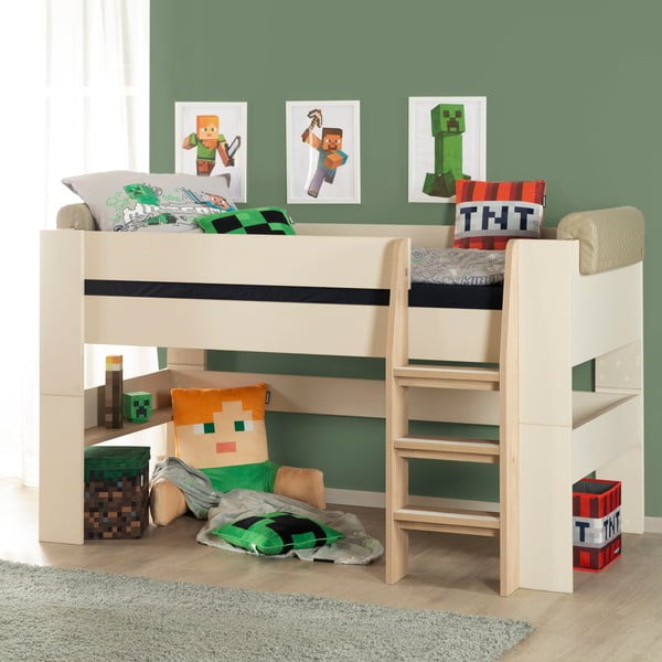 Bež dvignjena otroška postelja brez letvenega dna 90x200 cm Loft – Roba-image-3