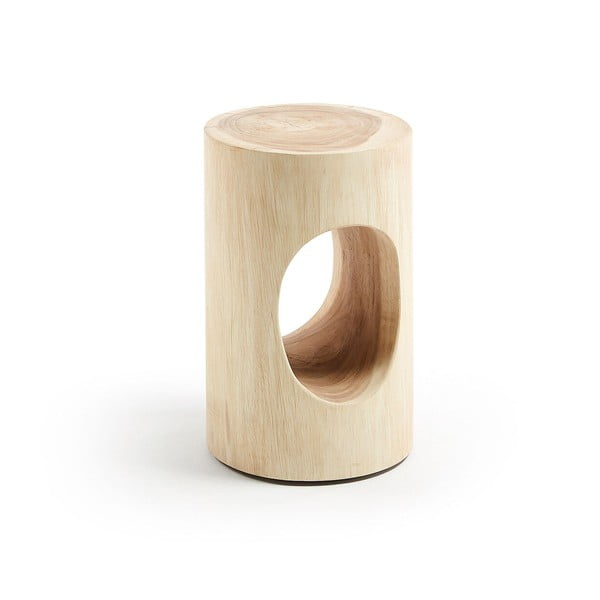 Okrogla stranska mizica iz masivnega munggur lesa ø 30 cm Halker – Kave Home