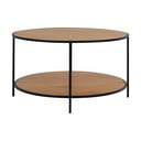 Okrogla mizica z mizno ploščo v hrastovem dekorju v naravni barvi ø 80 cm Vita – House Nordic