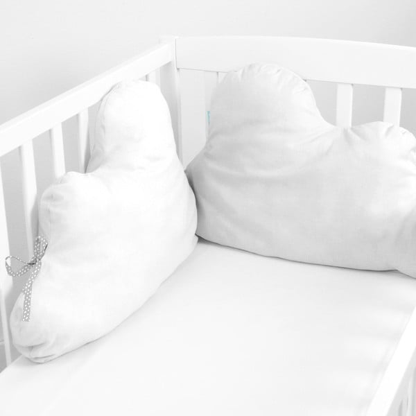 Bela bombažna blazina za otroško posteljico Mr Fox. Nube, 60 x 40 cm-image-1