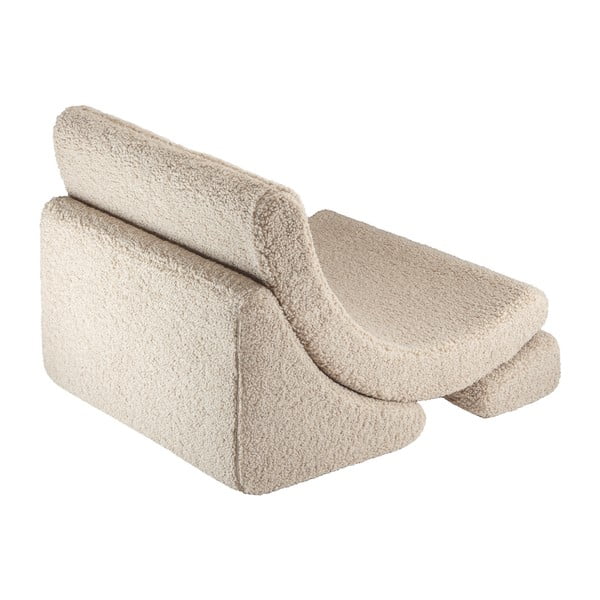 Svetlo rjav otroški fotelj iz tkanine bouclé Moon – Wigiwama-image-2