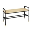 Črna/naravna kovinska omarica za čevlje s klopjo Loft – Wenko