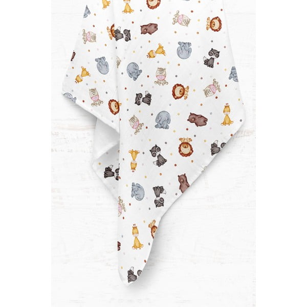 Bela otroška odeja iz muslina 75x100 cm Zoo – Mijolnir-image-2