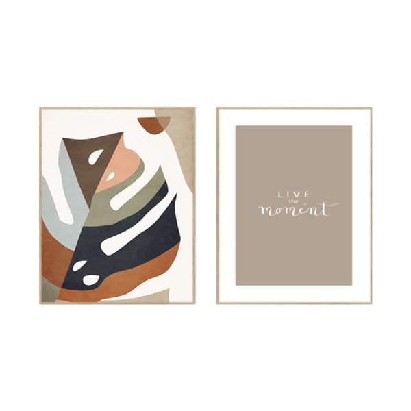 Slike v kompletu 2 ks 30x40 cm Live the Moment – knor