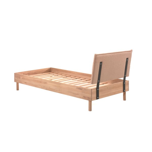 Postelja iz masivnega hrasta z letvenim dnom 90x200 cm v naravni barvi Forrest – Vipack-image-2