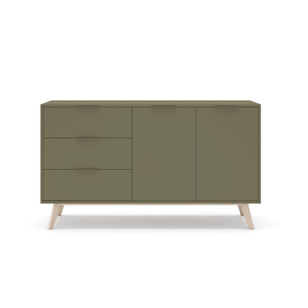 Zelena komoda v mat dekorju 140x81x40 cm Campus – Marckeric-image-2