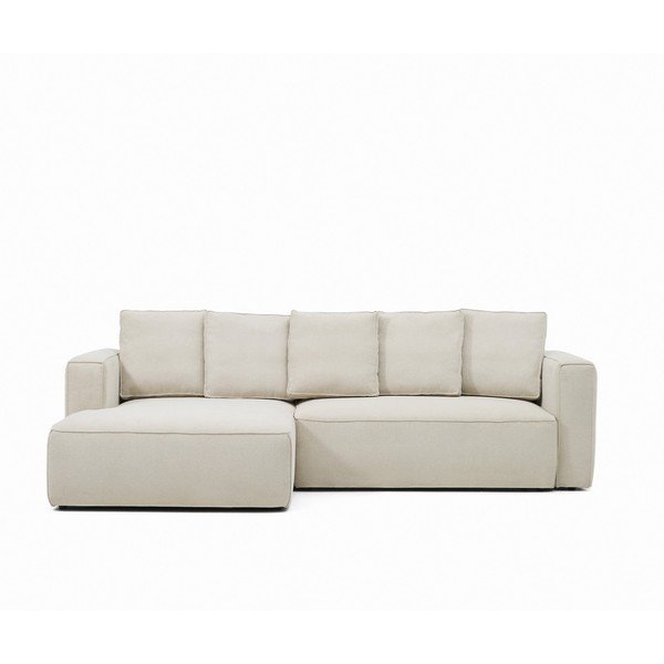 Bež raztegljiva kotna sedežna garnitura iz šenilje (levi kot/z ležalnikom) Marela – Kave Home