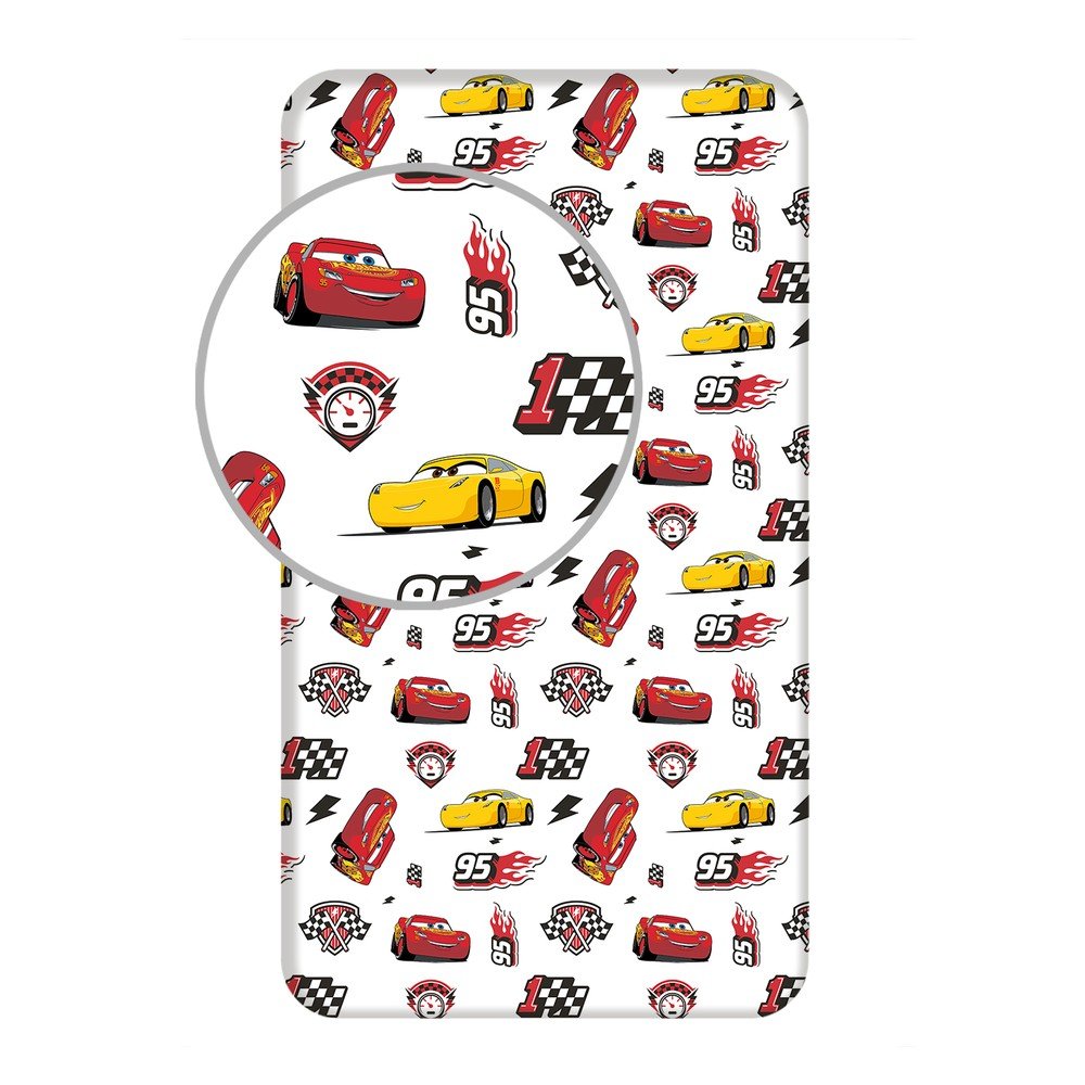 Napenjalna bombažna otroška rjuha 90x200 cm Cars "McQueen"