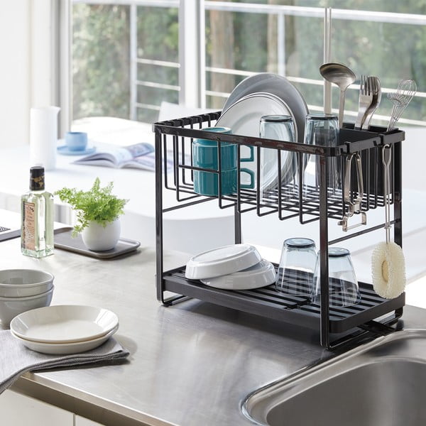 Dvonadstropni kovinski odcejevalnik posode Tower – YAMAZAKI-image-1