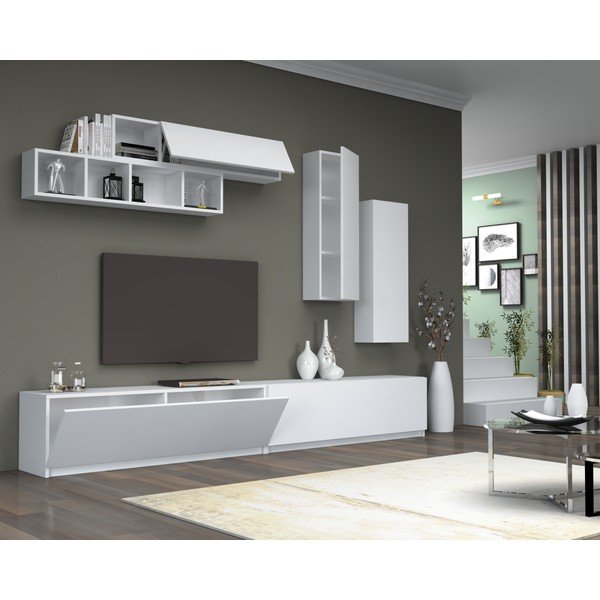 Bela TV mizica 140x40 cm Dona - Gauge Concept-image-1