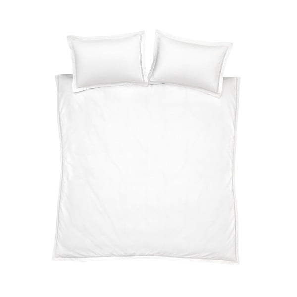 Bela bombažna posteljnina za zakonsko posteljo 200x200 cm Oxford Lace Trim – Bianca