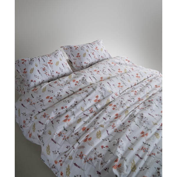 Bela podaljšana posteljnina za zakonsko posteljo iz renforce bombaža 240x220 cm Floral Dance Autumn – Mila Home Luxury-image-4