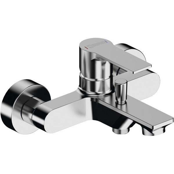 Stenska armatura za kad v sijajno srebrni barvi (2 izhoda) Pax – Sapho