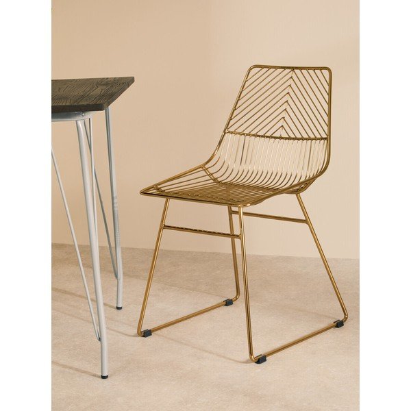 Kovinski jedilni stol v zlati barvi District – Premier Housewares-image-3