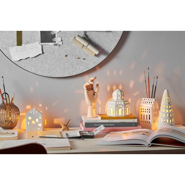 Bel keramični svečnik Kähler Design Urbania Lighthouse Manor-image-1