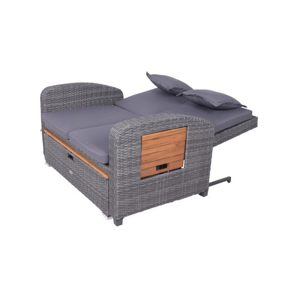 Siv vrtni kavč iz umetnega ratana Bari – Garden Pleasure-image-4