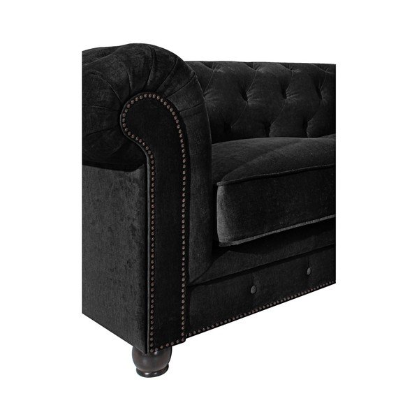 Črna zofa Max Winzer Orleans Velvet, 216 cm-image-3