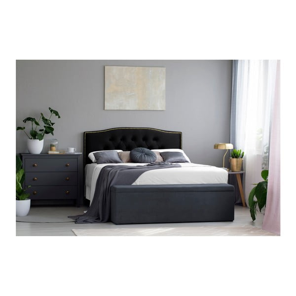 Črno vzglavje Mazzini Sofas Daisy, 180 x 120 cm-image-2