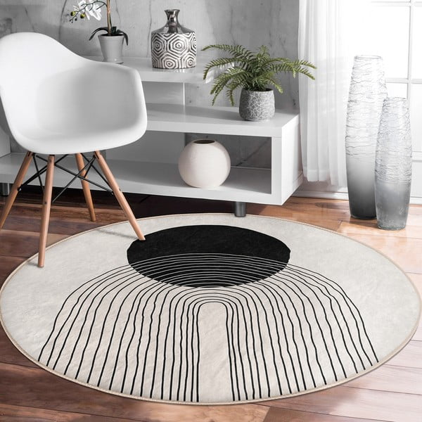 Kremno bela pralna okrogla preproga ø 80 cm Comfort – Mila Home-image-4