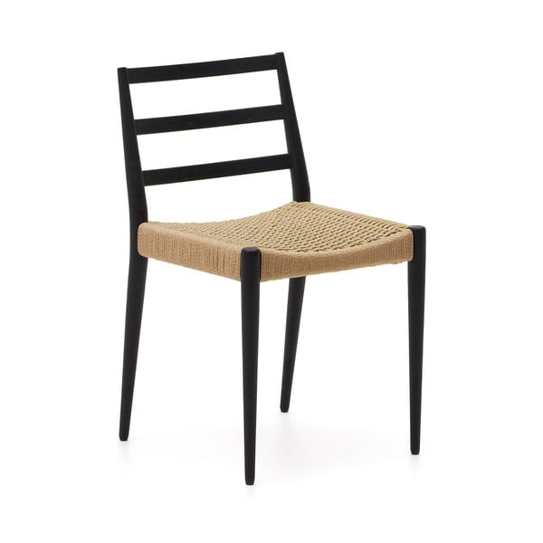 Jedilni stoli iz masivnega hrasta v črni in naravni barvi v kompletu 2 ks Analy – Kave Home