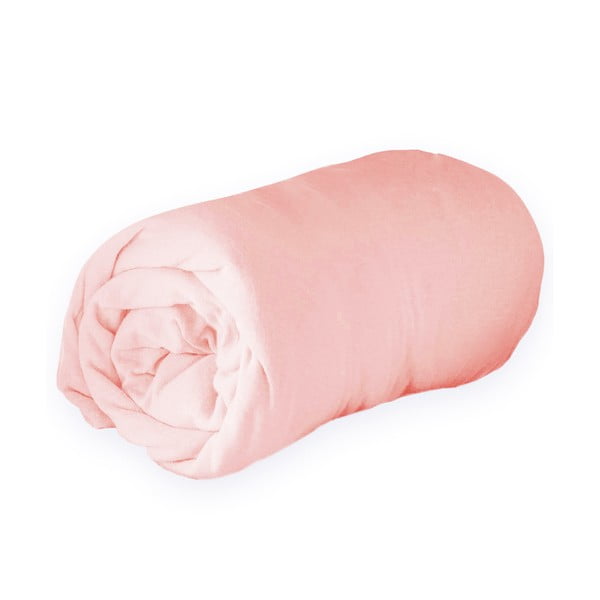 Rožnata napenjalna rjuha iz jerseyja 160x200 cm Jersy – douceur d'intérieur-image-2