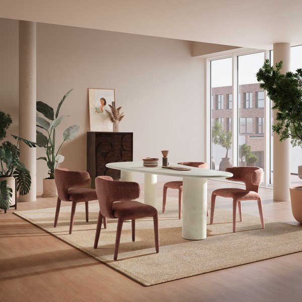 Jedilna miza v kamnitem dekorju 100x201 cm Daila – MOME-image-1