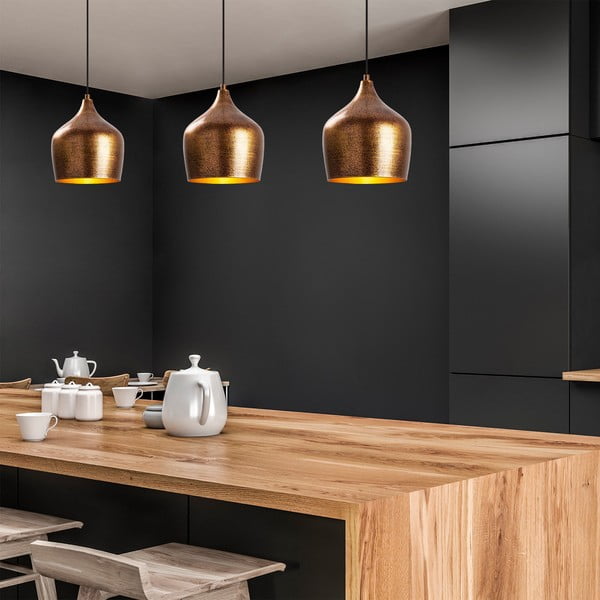 Viseča svetilka v bakreni barvi s kovinskim senčnikom ø 20 cm Murek – Opviq lights-image-2
