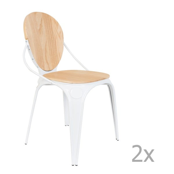 Komplet 2 belih stolov Zuiver Louix