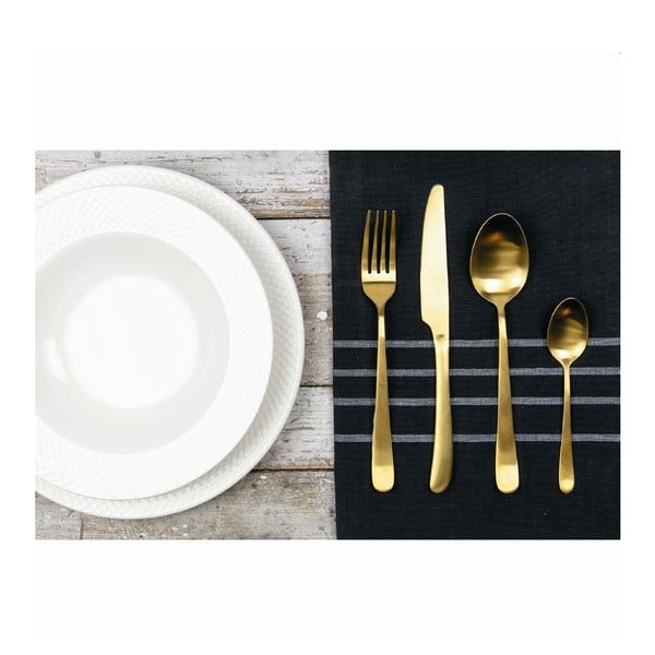 Jekleni jedilni pribor v zlati barvi 24 kos - VDE Tivoli 1996-image-2