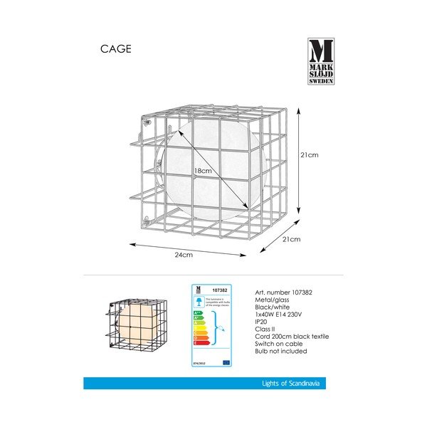 Črna stenska svetilka Markslöjd Cage-image-2