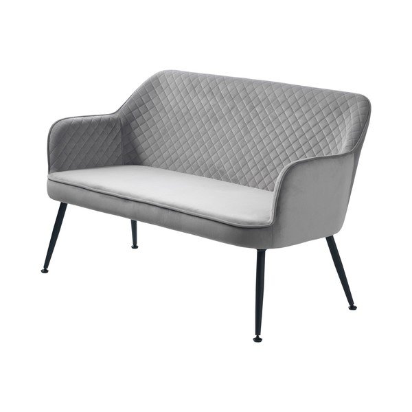 Svetlo siva žametna sedežna garnitura 129 cm Berrie – Unique Furniture-image-2