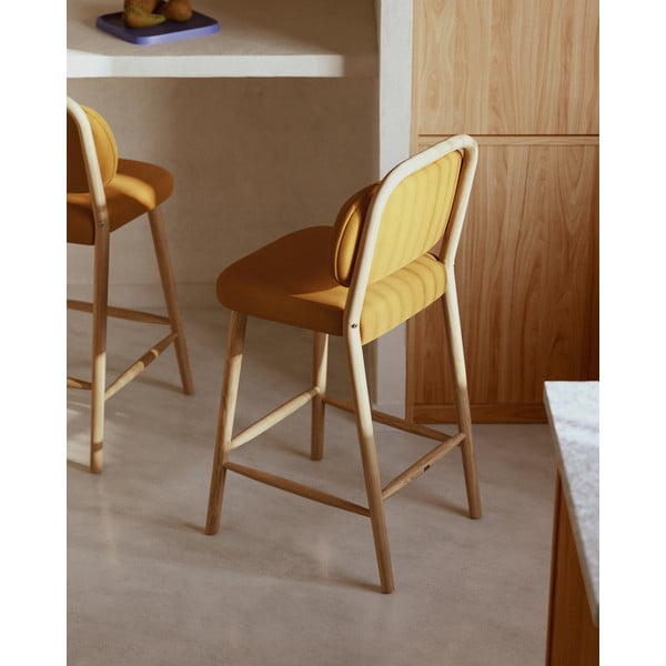 Gorčično rumen barski stol (višina sedeža 66 cm) Helda – Kave Home-image-2