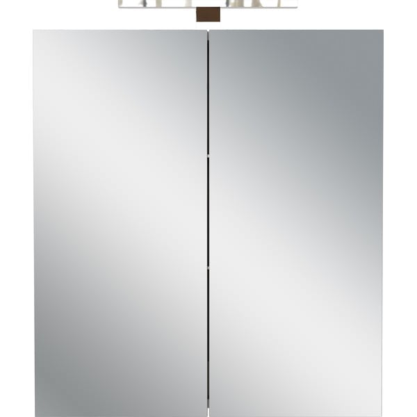 Kremno bela stenska kopalniška omarica z ogledalom 60x71 cm Arcena – Germania