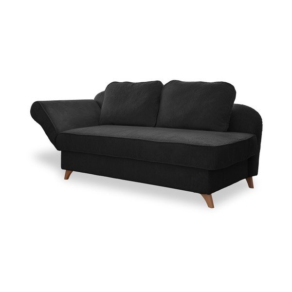 Antracitno siv ležalnik iz rebrastega žameta (levi kot) Chic Charlotte – Miuform