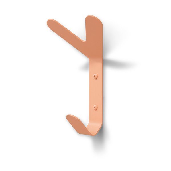 Rožnato-oranžen jeklen stenski obešalnik Frondo – Spinder Design