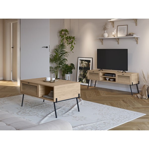 TV omarica v hrastovem dekorju 140x51 cm Ecrin – Marckeric-image-1